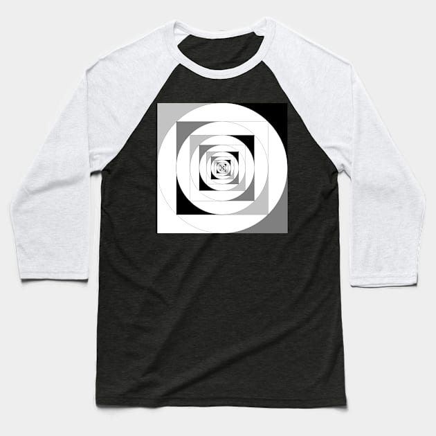 infinity mirror black and white squares and circles Baseball T-Shirt by OmarZArtShop